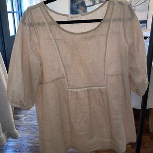 Roolee cream babydoll blouse
